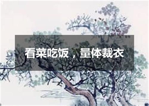 看菜吃饭，量体裁衣