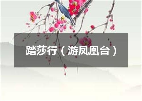 踏莎行（游凤凰台）