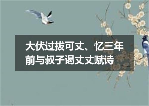 大伏过拔可丈、忆三年前与叔子谒丈丈赋诗