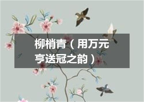 柳梢青（用万元亨送冠之韵）