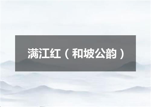 满江红（和坡公韵）