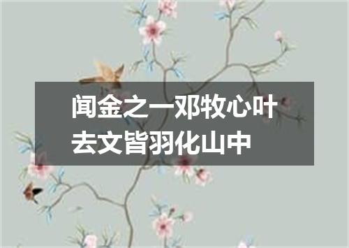 闻金之一邓牧心叶去文皆羽化山中