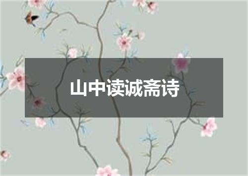 山中读诚斋诗