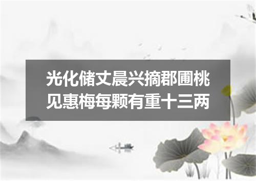光化储丈晨兴摘郡圃桃见惠梅每颗有重十三两