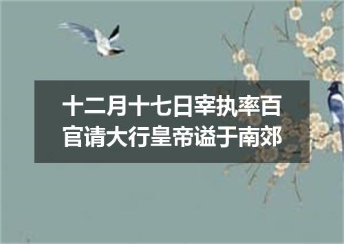 十二月十七日宰执率百官请大行皇帝谥于南郊