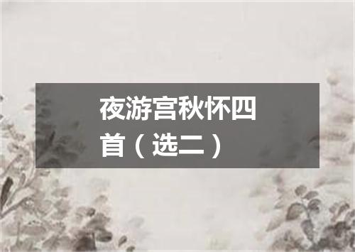 夜游宫秋怀四首（选二）