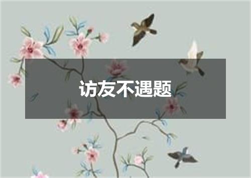 访友不遇题