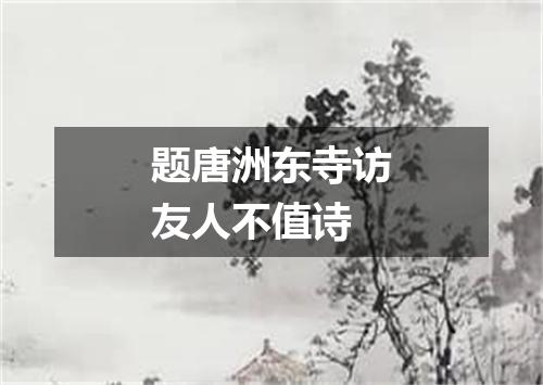 题唐洲东寺访友人不值诗