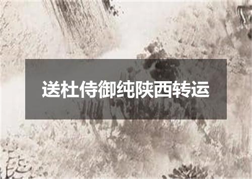 送杜侍御纯陕西转运