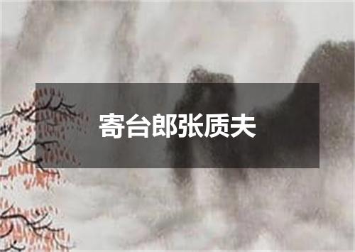 寄台郎张质夫