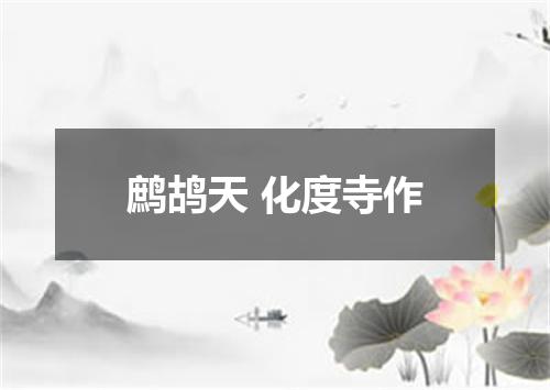 鹧鸪天 化度寺作