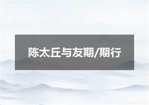 陈太丘与友期/期行