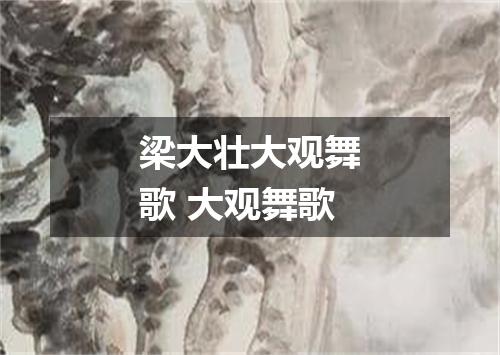 梁大壮大观舞歌 大观舞歌
