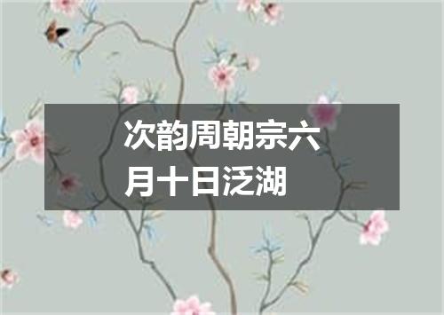 次韵周朝宗六月十日泛湖
