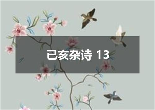 已亥杂诗 13