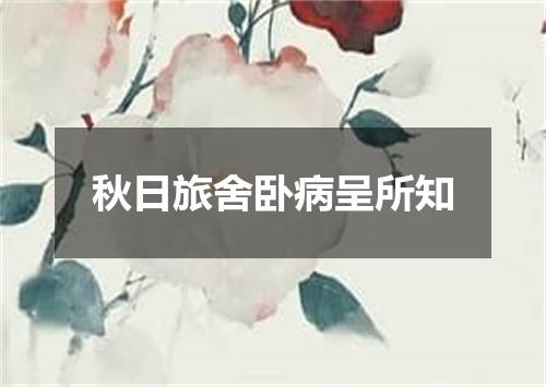 秋日旅舍卧病呈所知