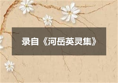录自《河岳英灵集》