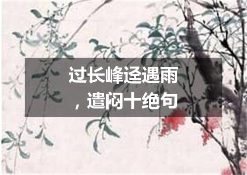 过长峰迳遇雨，遣闷十绝句