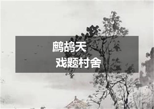 鹧鸪天    戏题村舍