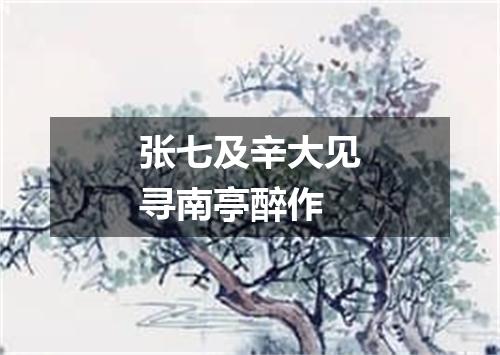 张七及辛大见寻南亭醉作