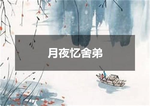 月夜忆舍弟