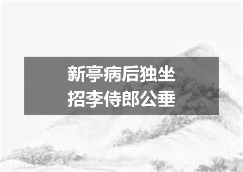 新亭病后独坐招李侍郎公垂