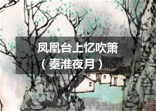 凤凰台上忆吹箫（秦淮夜月）