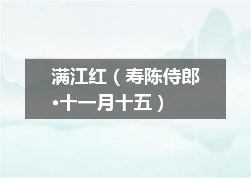 满江红（寿陈侍郎·十一月十五）