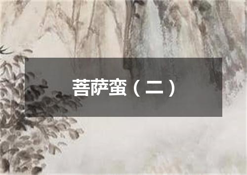 菩萨蛮（二）