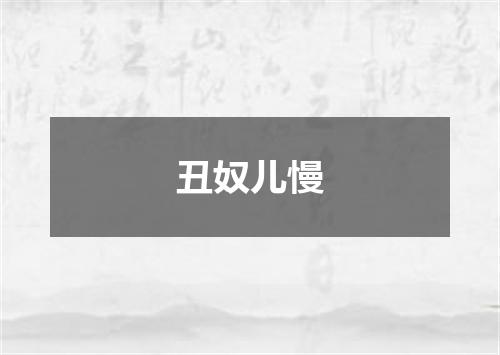 丑奴儿慢