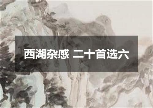 西湖杂感 二十首选六