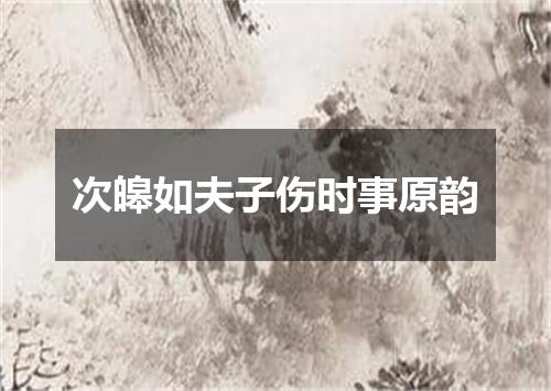 次皞如夫子伤时事原韵
