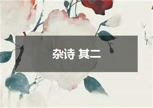 杂诗 其二