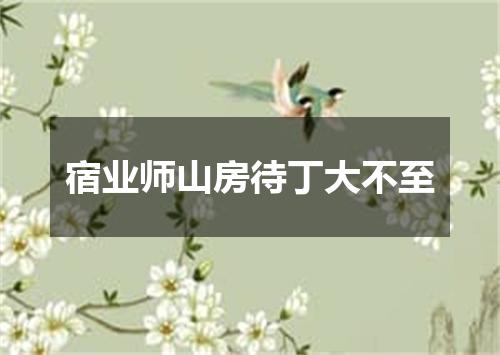 宿业师山房待丁大不至
