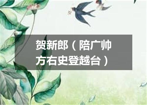 贺新郎（陪广帅方右史登越台）