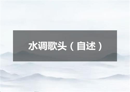 水调歌头（自述）