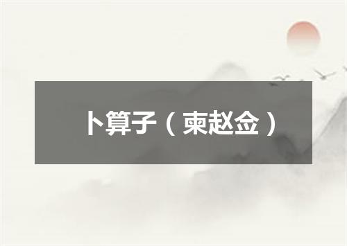 卜算子（柬赵佥）