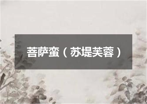 菩萨蛮（苏堤芙蓉）