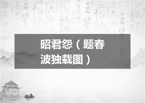 昭君怨（题春波独载图）