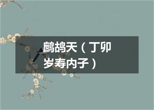 鹧鸪天（丁卯岁寿内子）
