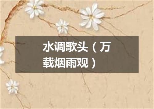 水调歌头（万载烟雨观）
