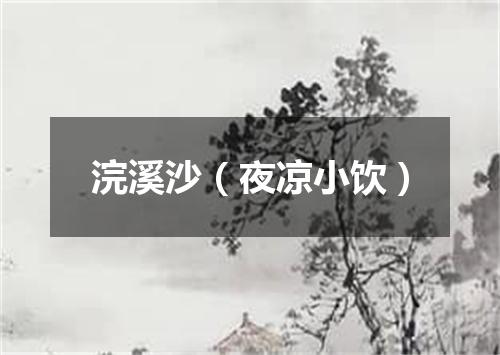 浣溪沙（夜凉小饮）