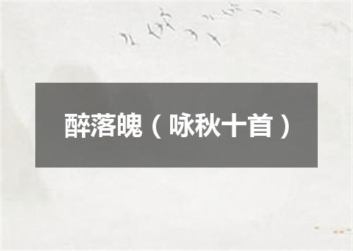 醉落魄（咏秋十首）