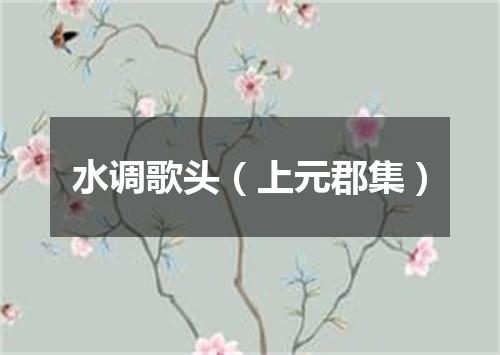 水调歌头（上元郡集）