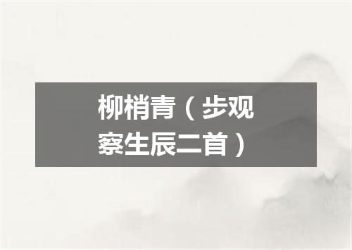 柳梢青（步观察生辰二首）
