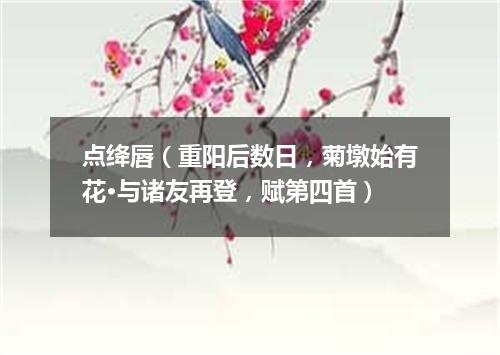 点绛唇（重阳后数日，菊墩始有花·与诸友再登，赋第四首）