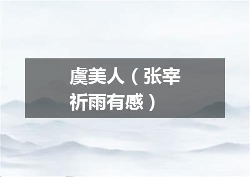虞美人（张宰祈雨有感）