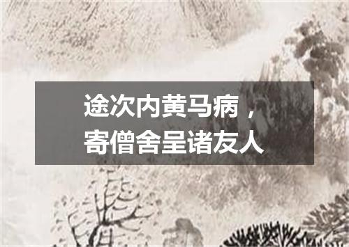 途次内黄马病，寄僧舍呈诸友人