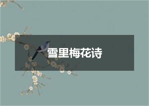雪里梅花诗
