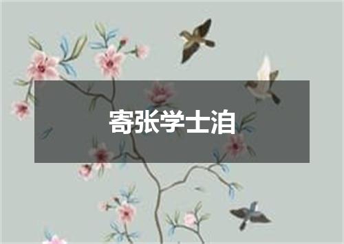 寄张学士洎